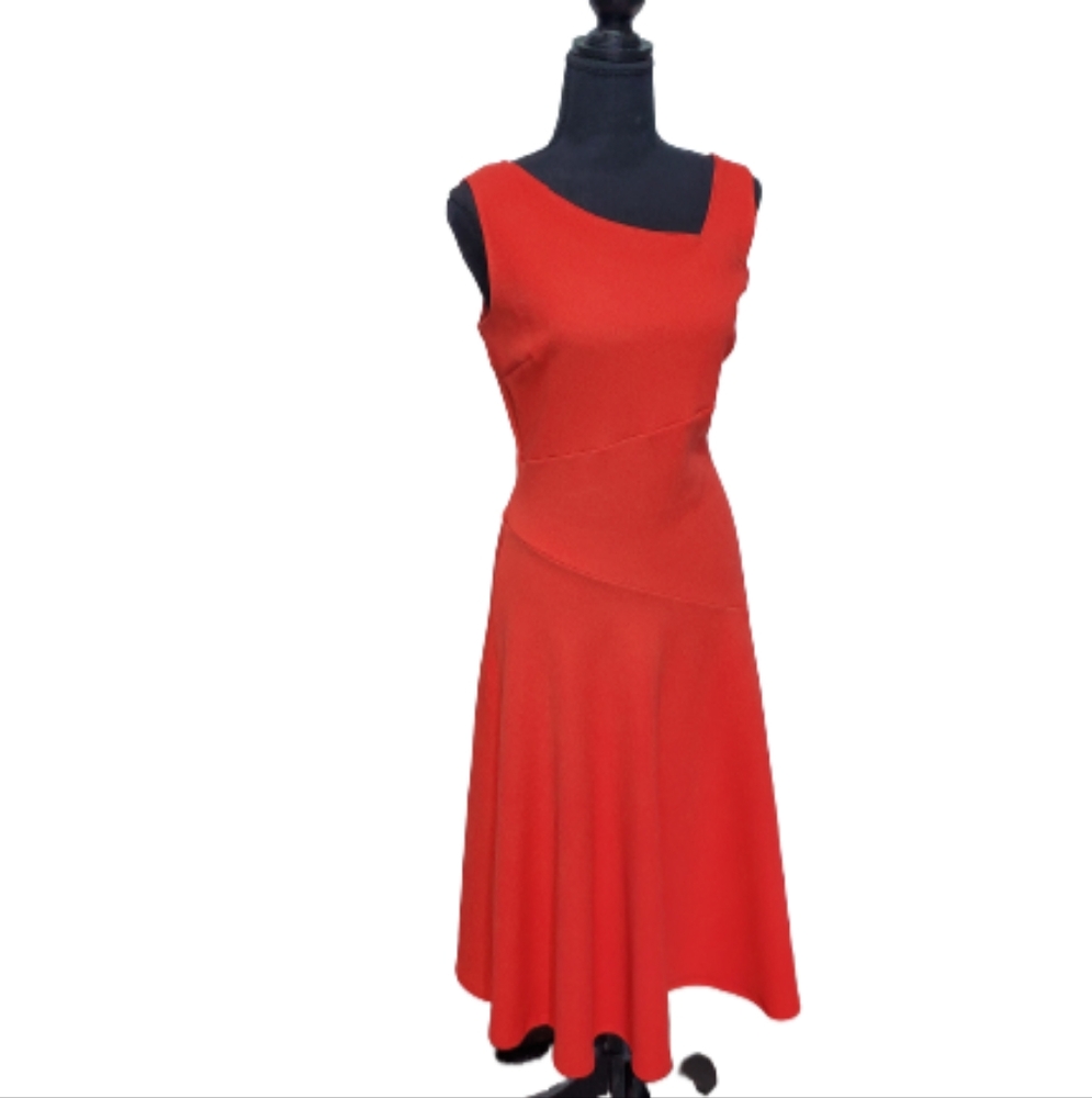 SANGRIA ASYMMETRICAL NECKLINE A-LINE DRESS ( SIZE 6)